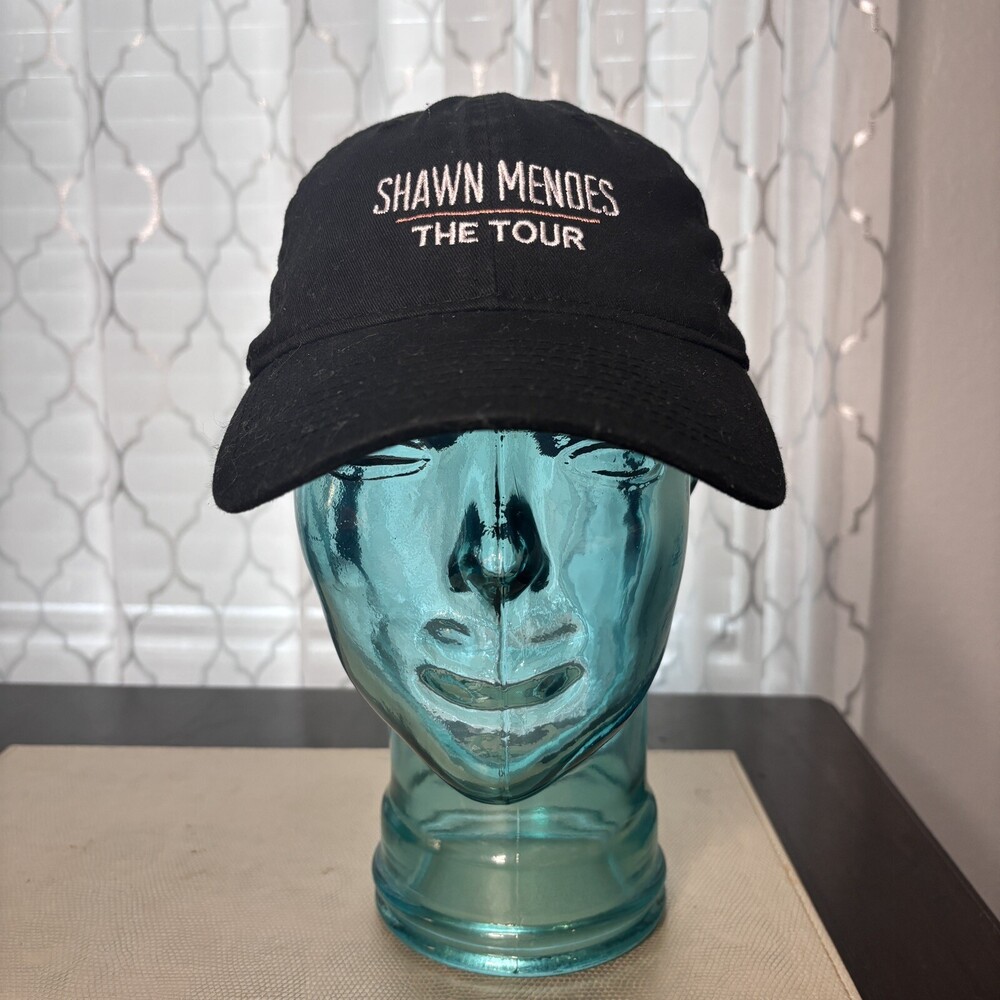 Shawn Mendes Hat The Tour Cap Black Embroidered Rose Merchandise Strapback